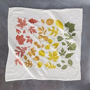 NWT Anthropologie Seasonal Transitions Colorful Leaves Cotton Dish Towel
